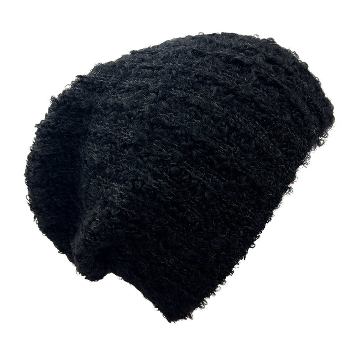 Black LOOP Knit Alpaca Beanie-0