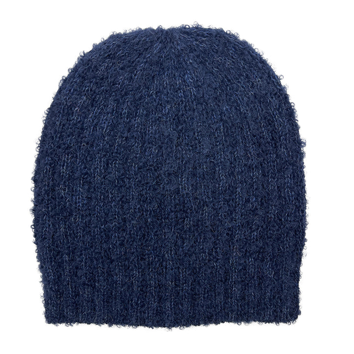 Navy LOOP Knit Alpaca Beanie-2