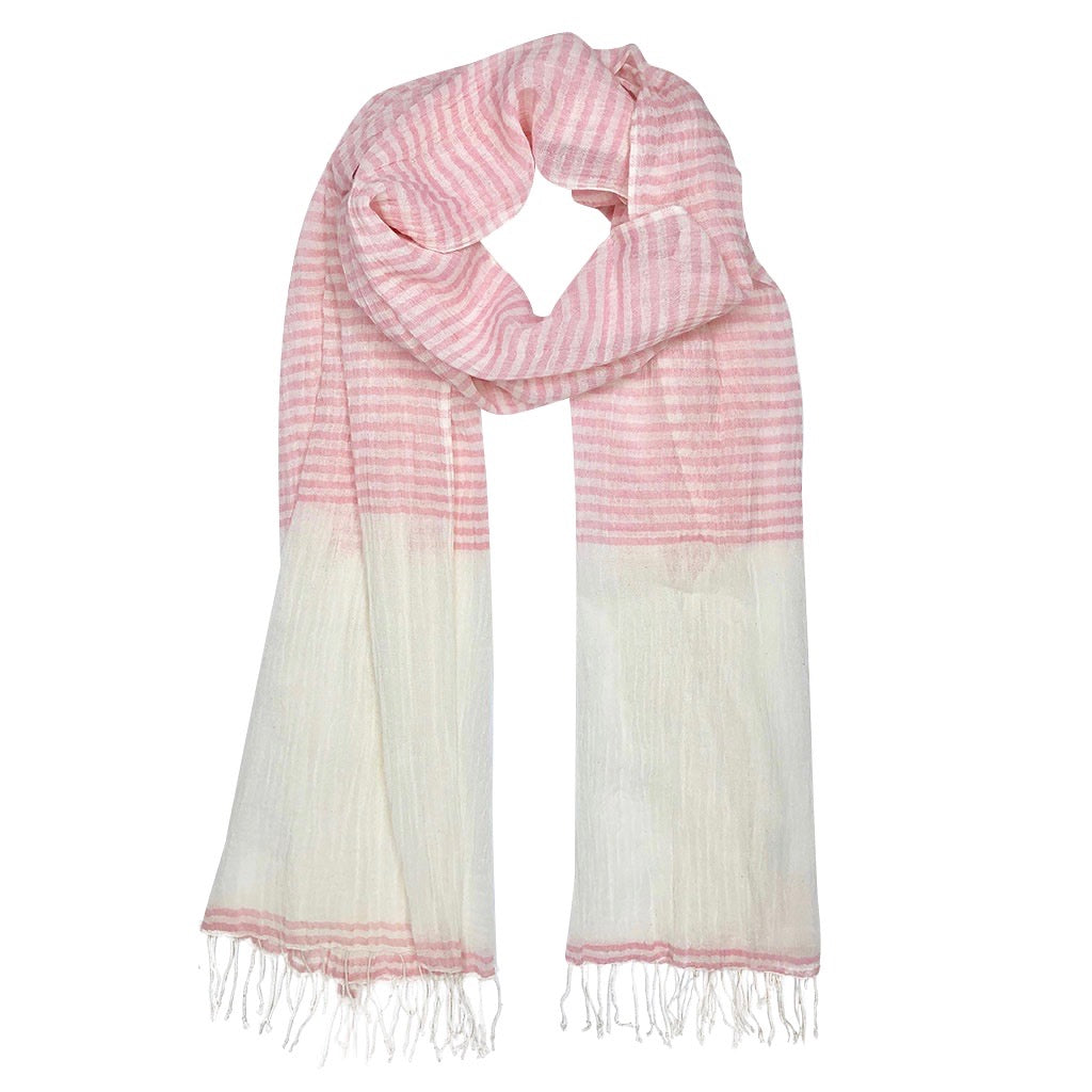 Airy Cotton Stripe Scarf-by-SLATE + SALT-Finally Bliss