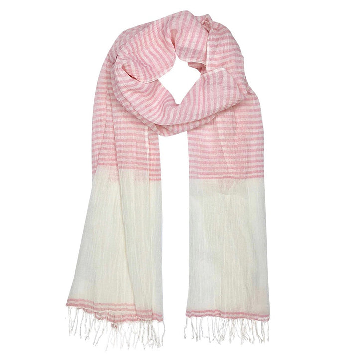 Airy Cotton Stripe Scarf-by-SLATE + SALT-Finally Bliss