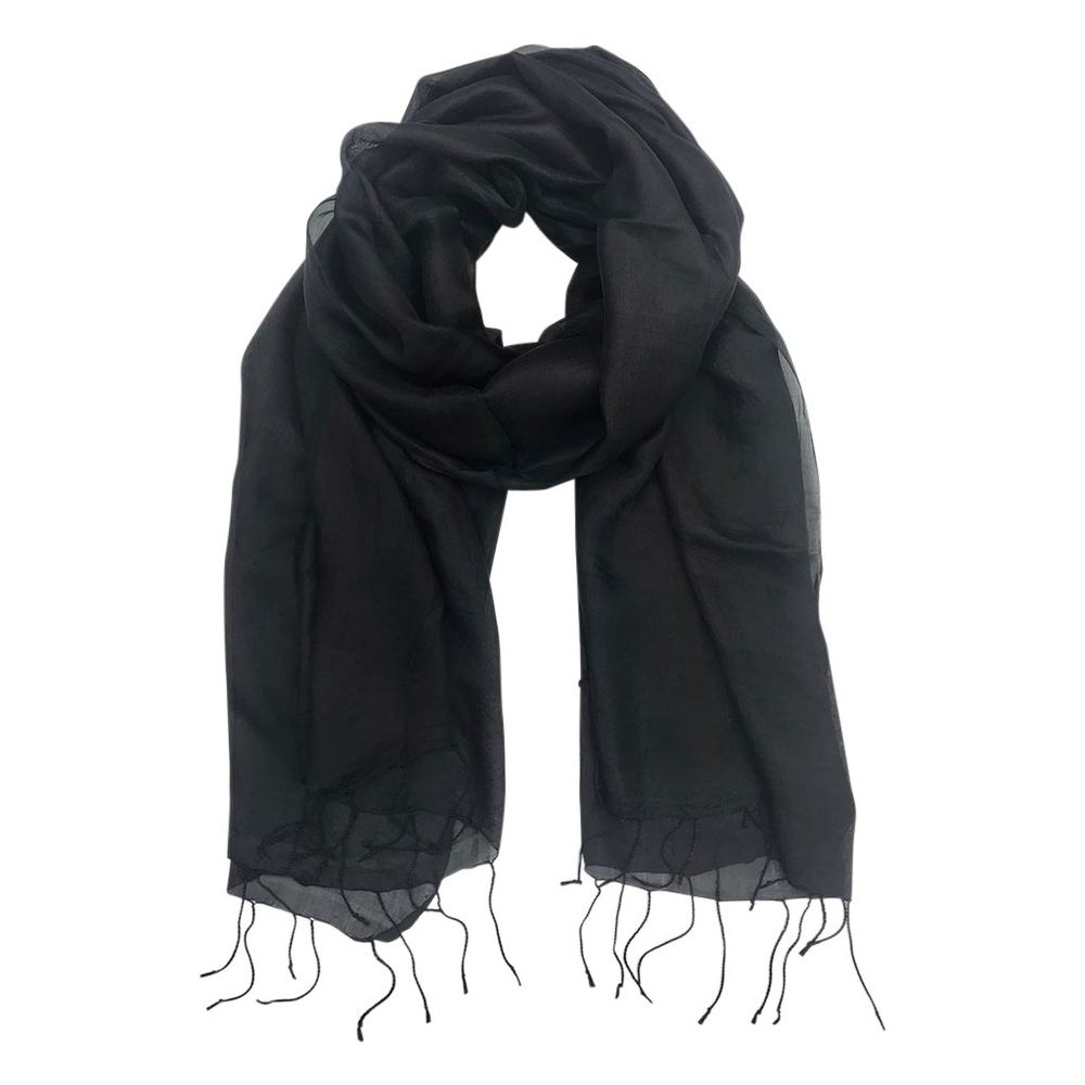 Black Khmer Silk Scarf-by-SLATE + SALT-Finally Bliss