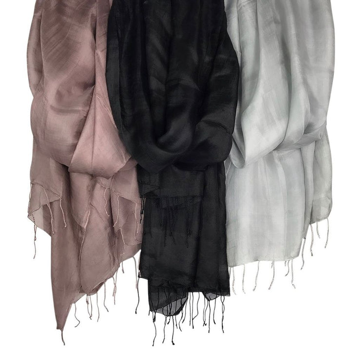 Black Khmer Silk Scarf-by-SLATE + SALT-Finally Bliss