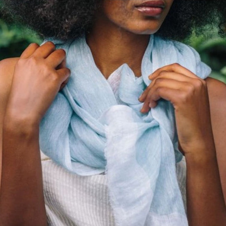 Gauze Linen Two Tone Scarf-by-SLATE + SALT-Finally Bliss