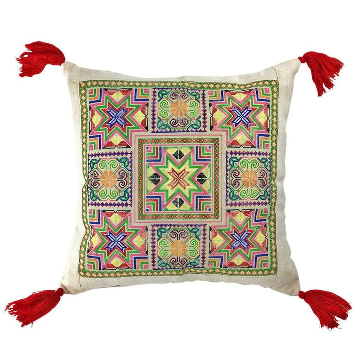 Needlepoint Tassel Pillow Cover-by-SLATE + SALT-Finally Bliss