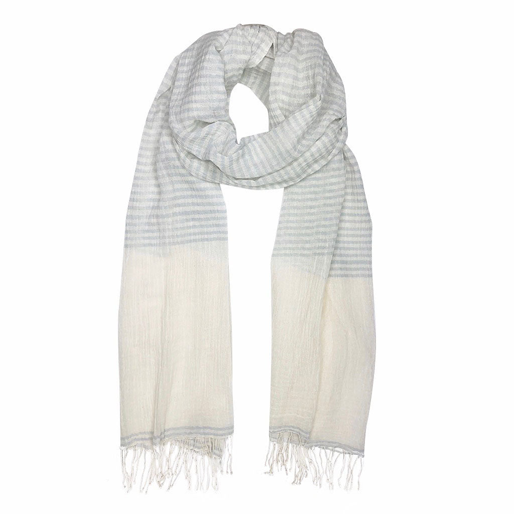 Airy Cotton Stripe Scarf-by-SLATE + SALT-Finally Bliss