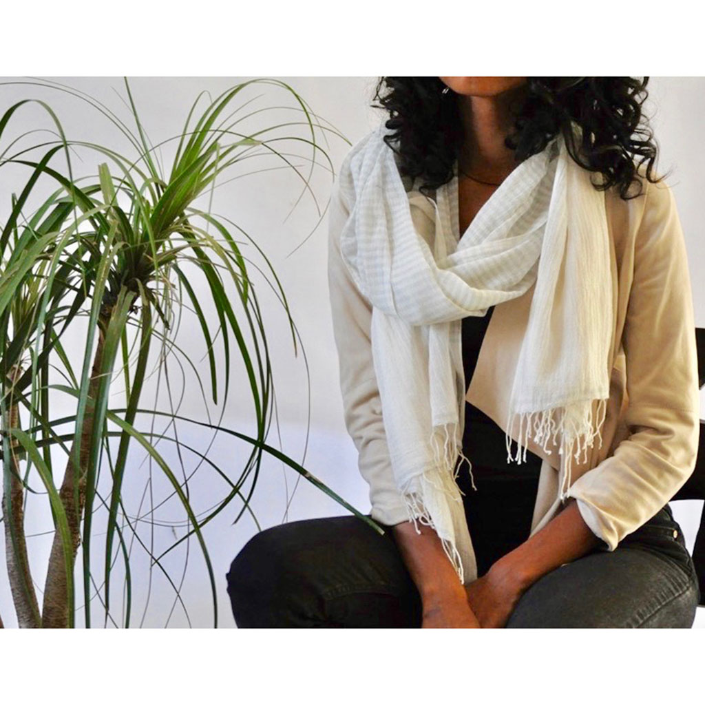 Airy Cotton Stripe Scarf-by-SLATE + SALT-Finally Bliss