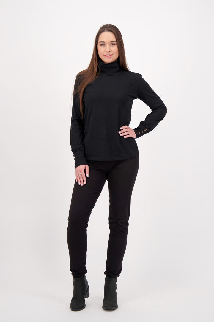 COCONUT Button Long Sleeve Turtleneck